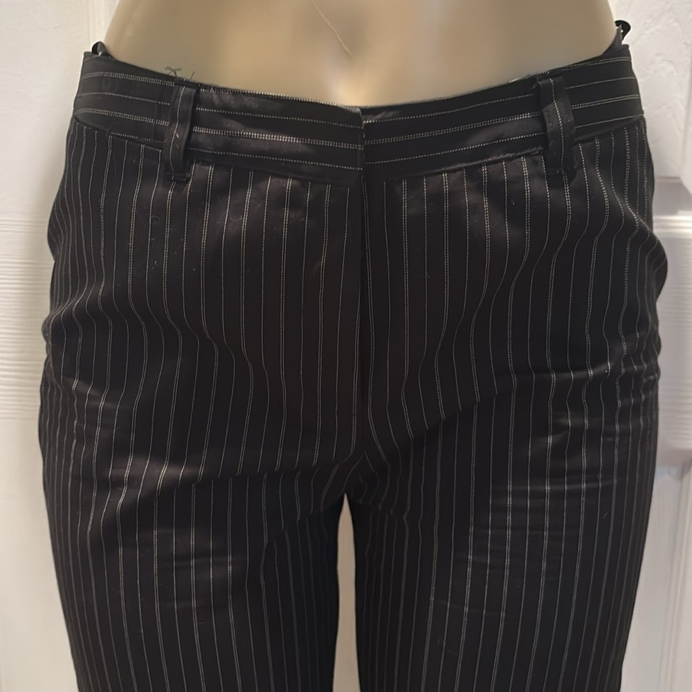 Set JONES New York Black Striped High Rise Straight Leg Pant & pinstripe jacket - Picture 4 of 12